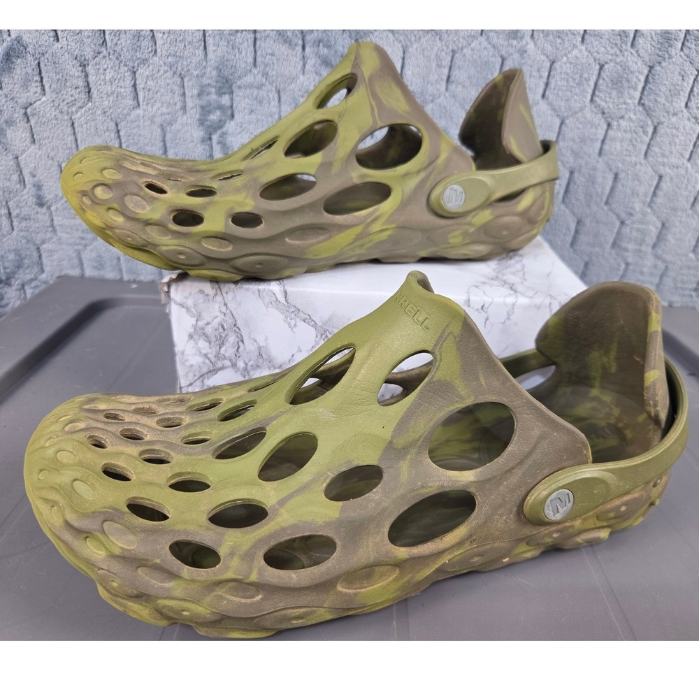 Merrell Hydro Moc Mens 10 Olive Green Tan Camo Water Clogs Shoes J003743